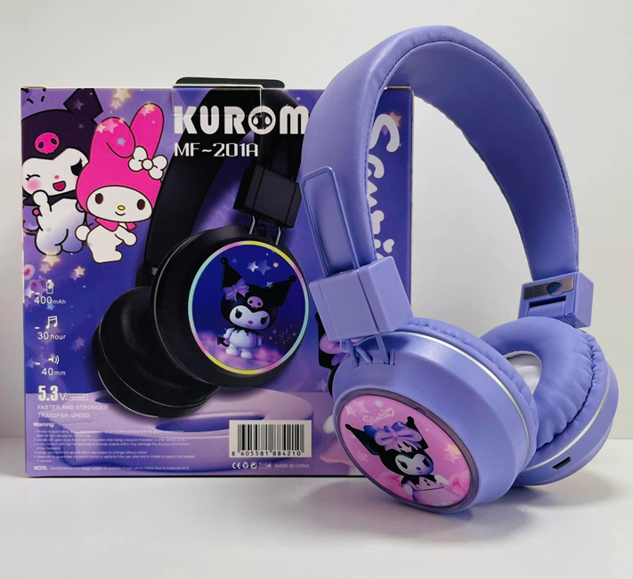 [8605581884210] Auricular Vincha Bluetooth Micro Sd Personajes  MF-201 Kuromi