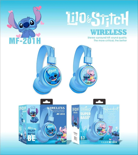 [6925356698890] Auricular Vincha Bluetooth Micro Sd Personajes  MF-201 Stitch