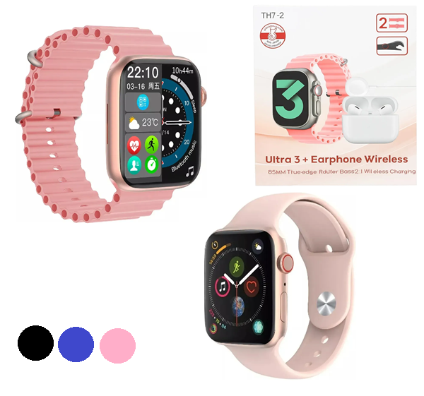 [0723540564008] Kit Auricular Bluetooth + Reloj Inteligente Smartwatch 2 en 1 TH7-2 Ultra 3