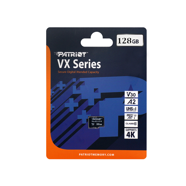 [4711378428070] Micro SD 128gb Patriot VX Series clase 10 V30 A2