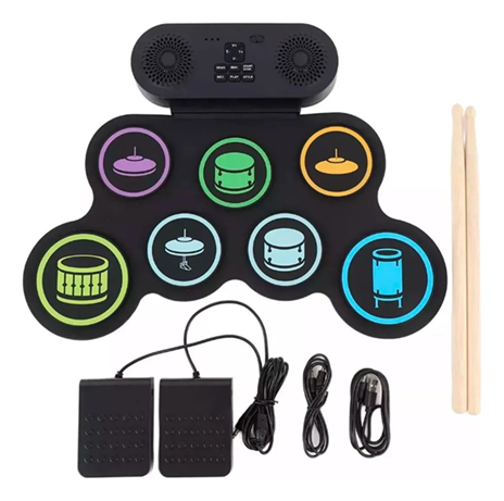 [504892] Bateria Electronica Drum Musical Recargable Portatil