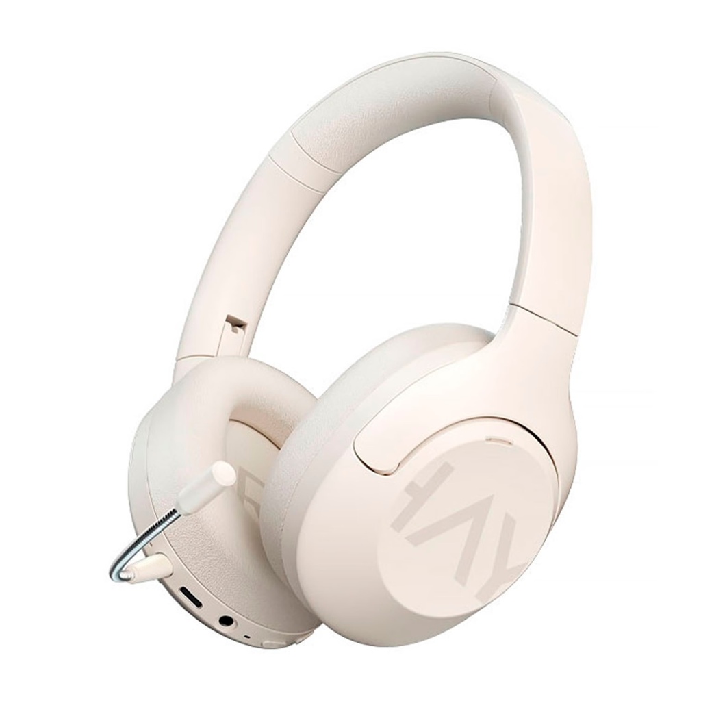 [6971664934854] Auricular Vincha Bluetooth Haylou S30 Pro Hybrid con microfono desmontable y cancelacion de ruido Blanco