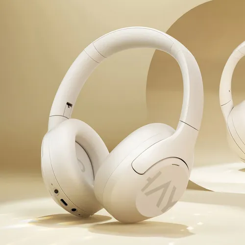 [6971664934892] Auricular Vincha Bluetooth Haylou S30 Hybrid con cancelacion de ruido Blanco