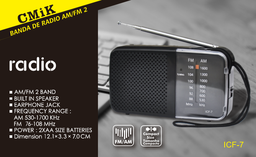 [7858816031786] Radio 2 Bandas AM/FM CMiK Kaldeo ICF-7